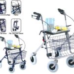 HODALICA-ROLATOR S ČETIRI KOTAČA, KOŠAROM I SJEDALOM